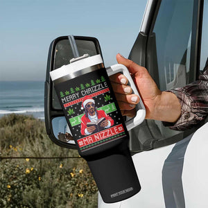 Funny Christmas Hip Hop Rap Gang Tumbler With Handle Merry Chrizzle Ma Nizzle Xmas Weed TS11 Print Your Wear