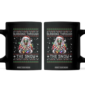 Funny Terrifier Christmas Santa Coffee Mug Slashing Through The Snow Xmas Horror Movie TS11 Black Print Your Wear