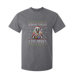 Funny Terrifier Christmas Santa T Shirt For Kid Slashing Through The Snow Xmas Horror Movie TS11 Charcoal Print Your Wear
