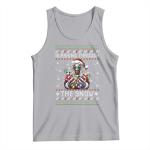 Funny Terrifier Christmas Santa Tank Top Slashing Through The Snow Xmas Horror Movie TS11 Athletic Heather Print Your Wear