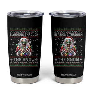 Funny Terrifier Christmas Santa Tumbler Cup Slashing Through The Snow Xmas Horror Movie TS11 Black Print Your Wear