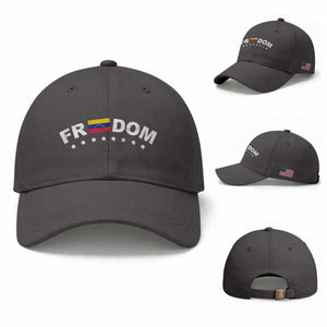 Freedom For Venezuela Baseball Cap Venezuelan Flag Eight Stars Bandera TS11 Baseball Cap Universal Fit Dark Gray Print Your Wear