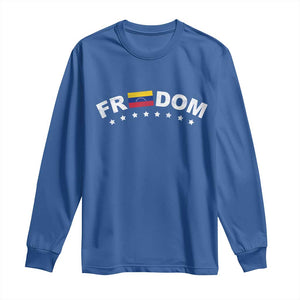 Freedom For Venezuela Long Sleeve Shirt Venezuelan Flag Eight Stars Bandera TS11 Royal Blue Print Your Wear