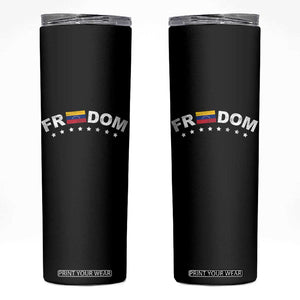 Freedom For Venezuela Skinny Tumbler Venezuelan Flag Eight Stars Bandera TS11 Black Print Your Wear