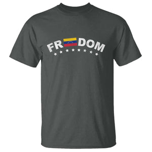 Freedom For Venezuela T Shirt Venezuelan Flag Eight Stars Bandera TS11 Dark Heather Print Your Wear