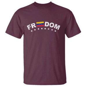 Freedom For Venezuela T Shirt Venezuelan Flag Eight Stars Bandera TS11 Maroon Print Your Wear