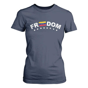 Freedom For Venezuela T Shirt For Women Venezuelan Flag Eight Stars Bandera TS11 Navy Print Your Wear