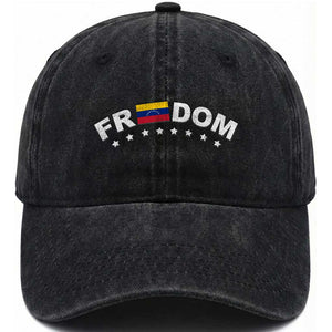 Freedom For Venezuela Washed Cotton Baseball Cap Venezuelan Flag Eight Stars Bandera TS11 Print Your Wear