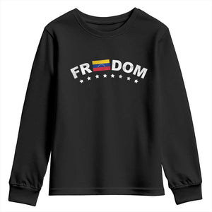 Freedom For Venezuela Youth Sweatshirt - Venezuelan Flag Eight Stars Bandera Protest Tee TS11 Black Print Your Wear