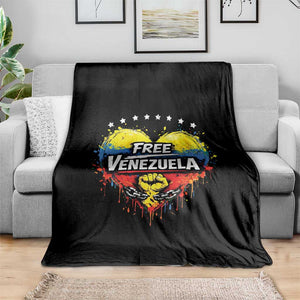 Free Venezuela Throw Blanket Freedom Venezuelan Flag Hand Fist Graphic TS11 Print Your Wear
