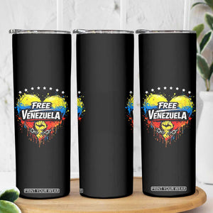 Free Venezuela Skinny Tumbler Freedom Venezuelan Flag Hand Fist Graphic TS11 Print Your Wear
