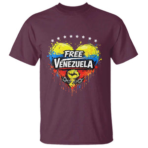 Free Venezuela T Shirt Freedom Venezuelan Flag Hand Fist Graphic TS11 Maroon Print Your Wear