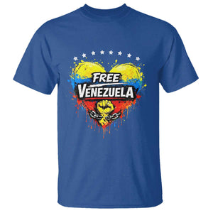 Free Venezuela T Shirt Freedom Venezuelan Flag Hand Fist Graphic TS11 Royal Blue Print Your Wear