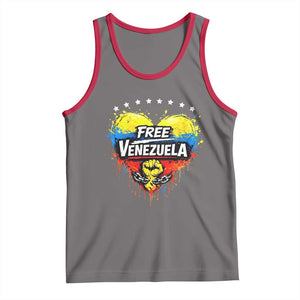 Free Venezuela Tank Top Freedom Venezuelan Flag Hand Fist Graphic TS11 Deep Heather Red Print Your Wear