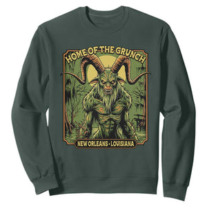 Grunch Road Monster Sweatshirt Home Of The Grunch Nola Louisiana TS11 Dark Forest Green Print Your Wear