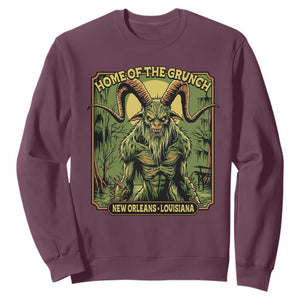 Grunch Road Monster Sweatshirt Home Of The Grunch Nola Louisiana TS11 Maroon Print Your Wear