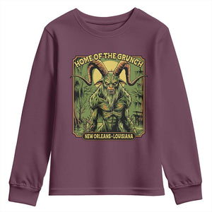 Grunch Road Monster Youth Sweatshirt Home Of The Grunch Nola Louisiana TS11 Maroon Print Your Wear