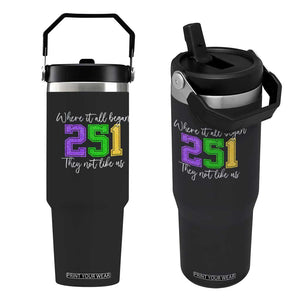 251 Mardi Gras Mobile Alabama Flip Straw Tumbler Where It All Began Fat Tuesday Carnival Glitter Print TS11 One Size: 30 oz Black Print Your Wear
