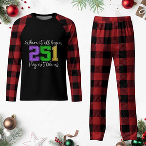 251 Mardi Gras Mobile Alabama Plaid Pajama Set Where It All Began Fat Tuesday Carnival Glitter Print TS11 Buffalo Plaid Print Your Wear