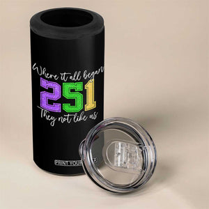 251 Mardi Gras Mobile Alabama 4 in 1 Can Cooler Tumbler Where It All Began Fat Tuesday Carnival Glitter Print TS11 Print Your Wear