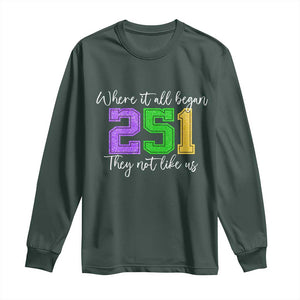 251 Mardi Gras Mobile Alabama Long Sleeve Shirt Where It All Began Fat Tuesday Carnival Glitter Print TS11 Dark Forest Green Print Your Wear