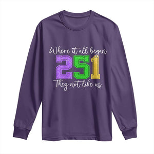 251 Mardi Gras Mobile Alabama Long Sleeve Shirt Where It All Began Fat Tuesday Carnival Glitter Print TS11 Purple Print Your Wear