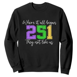 251 Mardi Gras Mobile Alabama Sweatshirt Where It All Began Fat Tuesday Carnival Glitter Print TS11 Black Print Your Wear