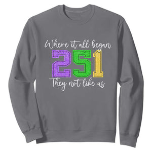 251 Mardi Gras Mobile Alabama Sweatshirt Where It All Began Fat Tuesday Carnival Glitter Print TS11 Charcoal Print Your Wear