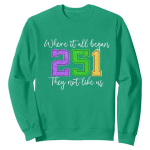 251 Mardi Gras Mobile Alabama Sweatshirt Where It All Began Fat Tuesday Carnival Glitter Print TS11 Irish Green Print Your Wear