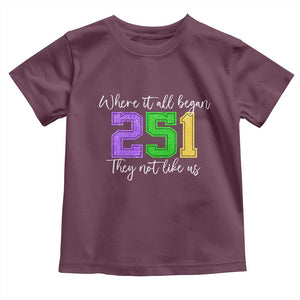 251 Mardi Gras Mobile Alabama Toddler T Shirt Where It All Began Fat Tuesday Carnival Glitter Print TS11 Maroon Print Your Wear