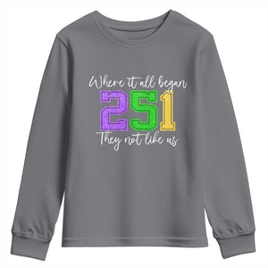 251 Mardi Gras Mobile Alabama Youth Sweatshirt Where It All Began Fat Tuesday Carnival Glitter Print TS11 Charcoal Print Your Wear