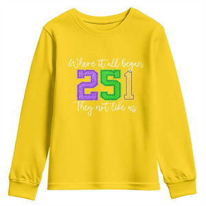 251 Mardi Gras Mobile Alabama Youth Sweatshirt Where It All Began Fat Tuesday Carnival Glitter Print TS11 Daisy Print Your Wear