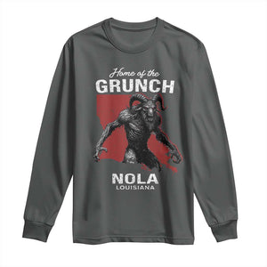 Home Of The Grunch Nola Louisiana Long Sleeve Shirt New Orleans Urban Legend TS11 Dark Heather Print Your Wear