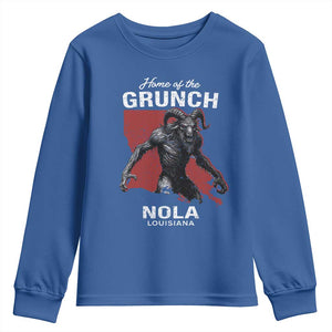 Home Of The Grunch Nola Louisiana Youth Sweatshirt New Orleans Urban Legend TS11 Royal Blue Print Your Wear