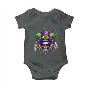 Mardi Gras Skull 67 Six Seven Meme New Orleans Witch Doctor Voodoo Baby Onesie TS11 Dark Heather Print Your Wear