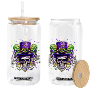 Mardi Gras Skull 67 Six Seven Meme New Orleans Witch Doctor Voodoo Glass Can TS11 Print Your Wear