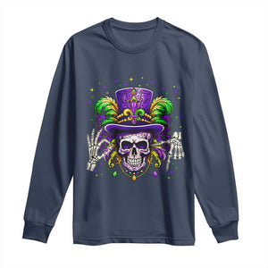 Mardi Gras Skull 67 Six Seven Meme New Orleans Witch Doctor Voodoo Long Sleeve Shirt TS11 Navy Print Your Wear