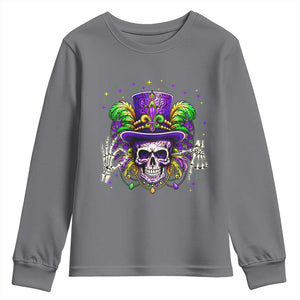 Mardi Gras Skull 67 Six Seven Meme New Orleans Witch Doctor Voodoo Youth Sweatshirt TS11 Charcoal Print Your Wear