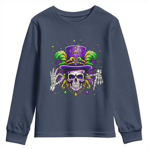 Mardi Gras Skull 67 Six Seven Meme New Orleans Witch Doctor Voodoo Youth Sweatshirt TS11 Navy Print Your Wear