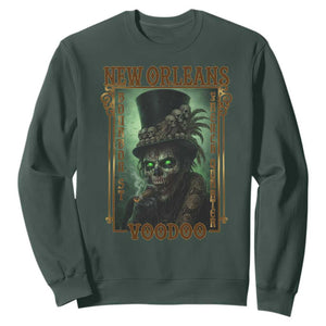 New Orleans Voodoo Sweatshirt Bourbon Street French Quarter Creepy Occult Lover TS11 Dark Forest Green Print Your Wear