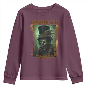 New Orleans Voodoo Youth Sweatshirt Bourbon Street French Quarter Creepy Occult Lover TS11 Maroon Print Your Wear