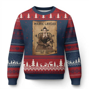 Marie Laveau Ugly Christmas Sweater Queen Of Voodoo New Orleans Hoodoo Rootwork TS11 Navy Red Print Your Wear