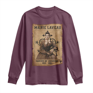 Marie Laveau Long Sleeve Shirt Queen Of Voodoo New Orleans Hoodoo Rootwork TS11 Maroon Print Your Wear