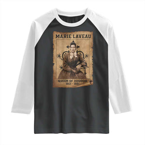 Marie Laveau Raglan Shirt Queen Of Voodoo New Orleans Hoodoo Rootwork TS11 Black White Print Your Wear