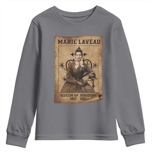 Marie Laveau Youth Sweatshirt Queen Of Voodoo New Orleans Hoodoo Rootwork TS11 Charcoal Print Your Wear
