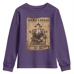 Marie Laveau Youth Sweatshirt Queen Of Voodoo New Orleans Hoodoo Rootwork TS11 Purple Print Your Wear