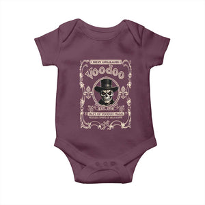 New Orleans Voodoo Baby Onesie Tales Of Voodoo Magic Skull Spooky Hoodoo Rootworker TS11 Maroon Print Your Wear