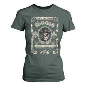New Orleans Voodoo T Shirt For Women Tales Of Voodoo Magic Skull Spooky Hoodoo Rootworker TS11 Dark Forest Green Print Your Wear