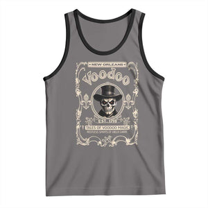 New Orleans Voodoo Tank Top Tales Of Voodoo Magic Skull Spooky Hoodoo Rootworker TS11 Deep Heather Black Print Your Wear