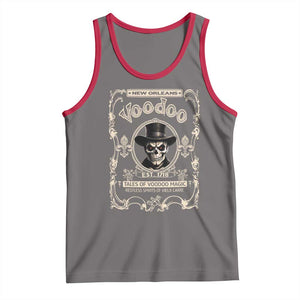New Orleans Voodoo Tank Top Tales Of Voodoo Magic Skull Spooky Hoodoo Rootworker TS11 Deep Heather Red Print Your Wear